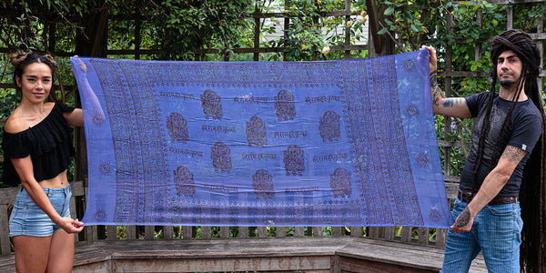 Mantra Sarong - Om Namah Shivaya - Dark Blue - MysticSoul_108