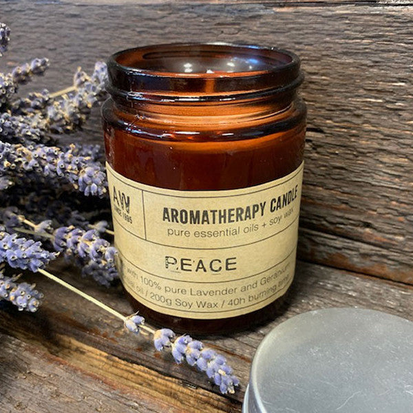 Aromatherapy Soy Wax Candle - Lavender & Geranium - Peace