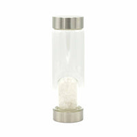 Crystal Infused Glass Water Bottles - Cleansing Clear Quartz - Chips