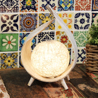 Handmade Natural Coconut Lamp - Whitewash Wrapover