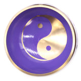 Tibetan Singing Bowl Set - Brass - Yin & Yang - White & Purple - 10.7cm
