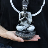 Hand Crafted Buddha Candle Holder - Red & Grey - Medium - MysticSoul_108