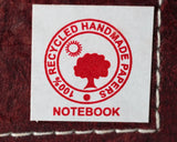 Mittelgroßes handgefertigtes Recycling-Notizbuch – Blume des Lebens