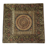 Cushion Cover - 100% Banarasi Silk - Green - Mandala - MysticSoul_108