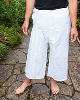 Pantalon de pêcheur thaïlandais - 100% coton - Blanc