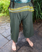 Pantalon de pêcheur thaïlandais - 100% coton - Vert foncé