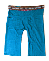 Pantalon de pêcheur thaïlandais - 100% coton - Bleu océan