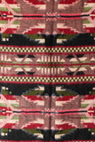Pushkar-Decke – Tribal-Design – Braun/Schwarz/Grün/Rot