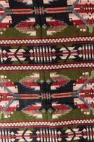 Couverture Pushkar - Design Tribal - Vert/Noir/Rouge/Beige