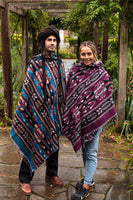 Pushkar Blanket - Tribal Design - Bergundy/Black/Grey