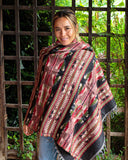 Pushkar Blanket - Tribal Design - Brown/Black/Green/Red