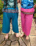 Pantalon de pêcheur thaïlandais - 100% coton - Bleu océan