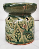 Ceramic Oil Burner - Leaf Design - Light Green - MysticSoul_108