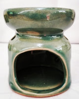 Ceramic Oil Burner - Leaf Design - Light Green - MysticSoul_108