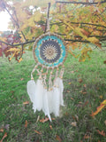 Handmade Macramé Dreamcatchers - Medium - Beige & Blue - MysticSoul_108