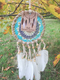 Handmade Macramé Dreamcatchers - Medium - Beige & Blue - MysticSoul_108