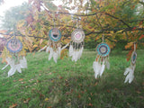 Handmade Macramé Dreamcatchers - Medium - Beige & Blue - MysticSoul_108