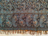 Pushkar-Decke – Blumendesign – Türkis/Blau/Schwarz