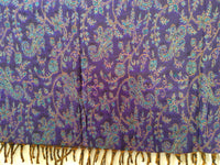 Couverture Pushkar - Design Fleuri - Violet/Turquoise