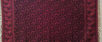 Couverture Pushkar - Design Fleuri - Rouge/Rose &amp; Noir