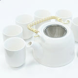 Herbal Tea Pot Set - Classic White - MysticSoul_108