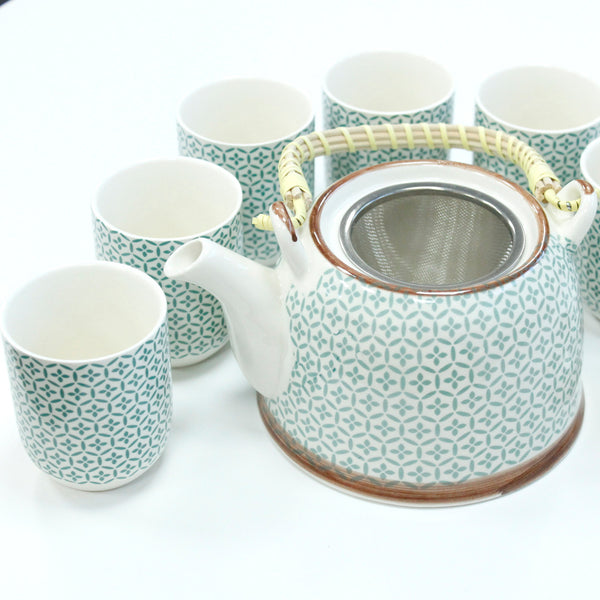 Herbal Tea Pot Set - Green Mosiac - MysticSoul_108