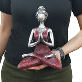 Handmade Yogini Figurine - Silver & Bordeaux - MysticSoul_108