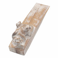 Arrêt de porte animal en bois sculpté à la main - Chaton