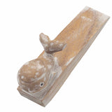 Hand Carved Wooden Animal Doorstop - Whale