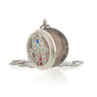 Aromatherapy Diffuser Jewellery - Necklace - Hamsa Chakra - 30mm - MysticSoul_108