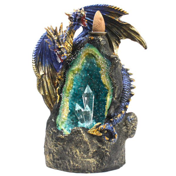 Backflow Incense Burner - Ceramic - Dragon Crystal Cave  - LED