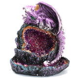 Backflow Incense Burner - Ceramic - Crystal Cave Purple Dragon - LED