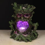 Backflow Incense Burner - Ceramic - Crystal Green Man - LED