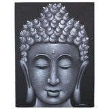 Buddha Painting - Grey Brocade Detail - MysticSoul_108