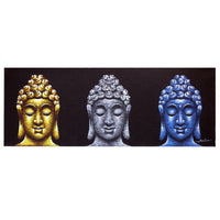 Buddha Painting - Three Heads - Black - MysticSoul_108