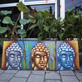 Buddha Painting - Three Heads - Bamboo - MysticSoul_108