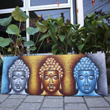 Buddha Painting - Three Heads - Gold Detail - MysticSoul_108