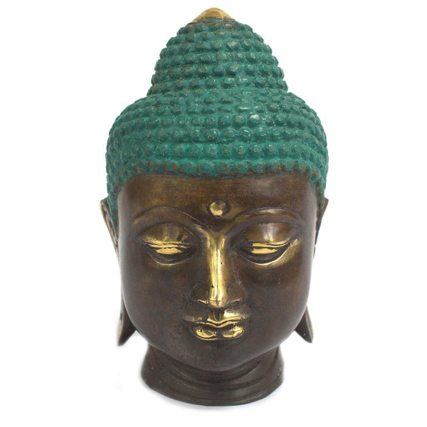 Handcrafted Brass Buddha Head - Large - MysticSoul_108