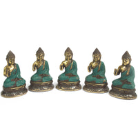 Handgefertigter Mini-Meditationsbuddha aus Messing – Abhaya Mudra