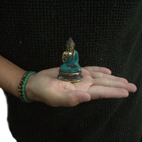 Mini Bouddha méditant en laiton fabriqué à la main - Abhaya Mudra