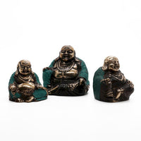 Handcrafted Brass Laughing Buddha's - Set Of 3