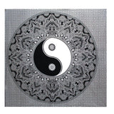 Double Cotton Bedspread/Wall Hanging - Black & White - Yin Yang - MysticSoul_108