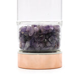 Crystal Glass Tea Infuser Bottles - Rose Gold - Amethyst
