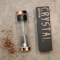 Crystal Glass Tea Infuser Bottles - Rose Gold - Amethyst