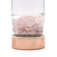 Crystal Glass Tea Infuser Bottles - Rose Gold - Rose Quartz