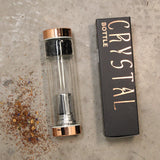 Crystal Glass Tea Infuser Bottles - Rose Gold - Rose Quartz