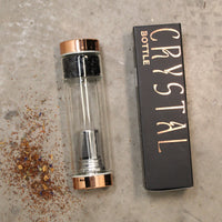 Crystal Glass Tea Infuser Bottles - Rose Gold - Red Jasper