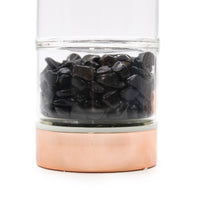 Crystal Glass Tea Infuser Bottles - Rose Gold - Onyx