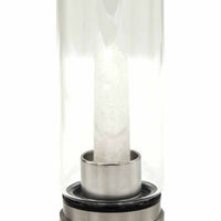 Crystal Infused Glass Water Bottles - Cleansing Clear Quartz - Obelisk