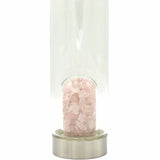 Crystal Infused Glass Water Bottles - Rejuvinating Rose Quartz - Chips